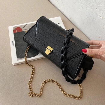 

с доставкой PU Leather Stone Pattern Shoulder Bags 2020 Winter Trend Hand Bag Women's Branded Trending Luxury Handbags