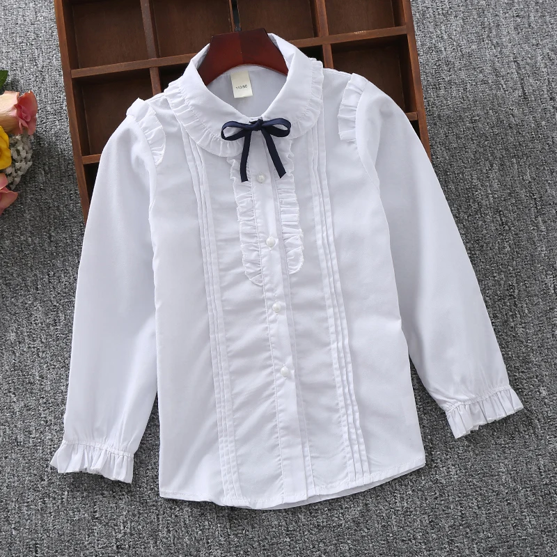 camisas para meninas de algodão crianças casuais roupas brancas meninas blusas manga longa camisas meninas outono primavera crianças roupas meninas