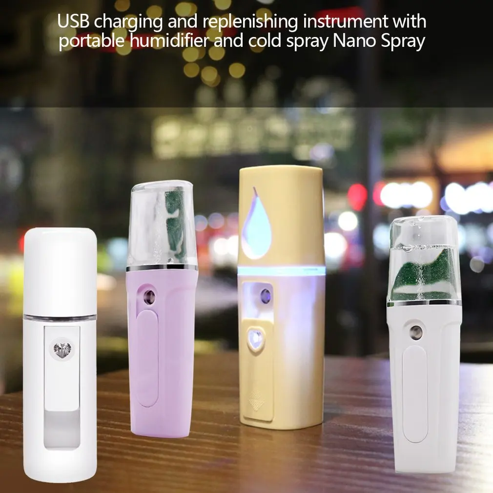 

Handheld Humidifier USB Rechargable Handheld Water Meter Charging Mini Steamed Face Humidifier Portable Size