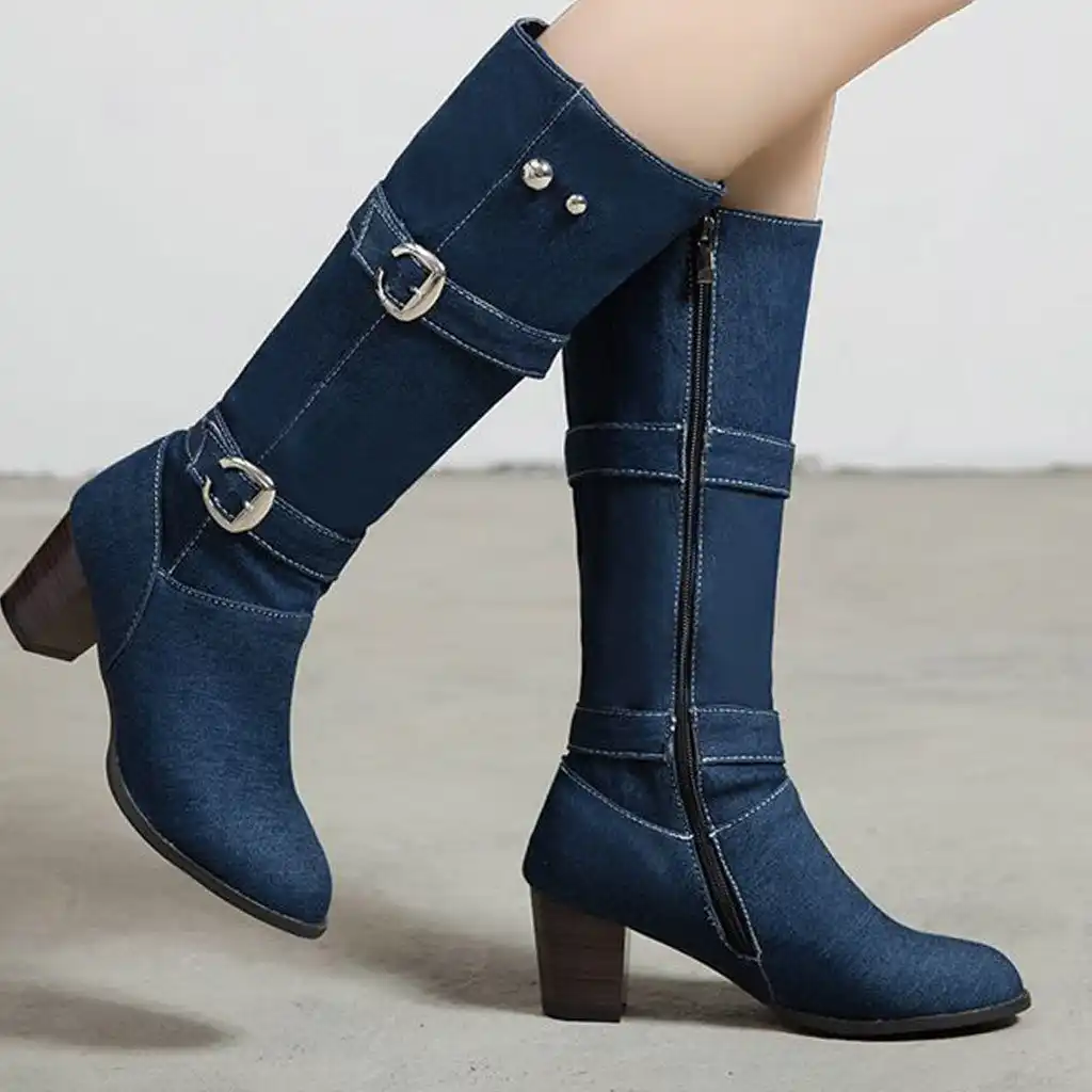 denim jeans boots