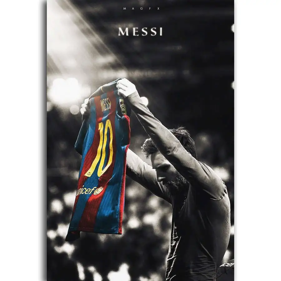 Lionel Messi футбол Супер Классическая шелковая ткань яркая декоративная