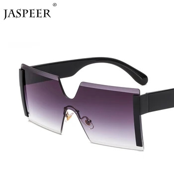 

JASPEER Gradient Rimless Sunglasses Men Women One-piece Glasses Male Driving Goggle Sun Glasses UV400 Eyewear