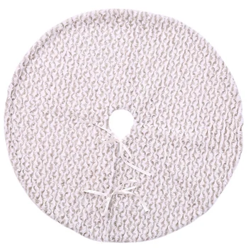 

1Pcs White Carpet Christmas Tree Skirt Base Floor Mat Cover for Christmas Tree Decoration New Year Home Party Supplies(75Cm)