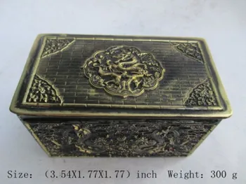 

Elaborado antiguo dragón de cobre chino y caja de joyería de Fénix