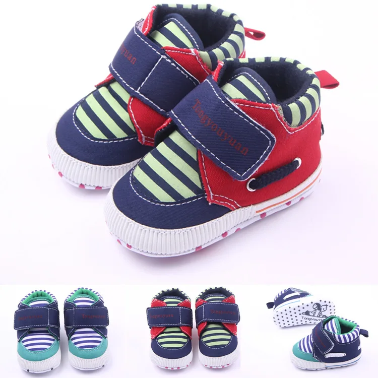 

BABY'S Shoes Spring And Autumn New Style Magic Sticker Stripes Baby Shoes Toddler Shoes BABY'S Shoes 0-1-Year-Old 1673