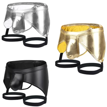 

Men Jockstrap Men PU Underwear Boxer Sexy Men bikini Gay underwear men thong g string homme Jockstrap men's briefs sexy Pantie