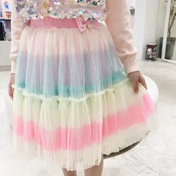 

Instock 2020 Colorful Rainbow Pattern Baby Girls Skirt Kids Clothing for Girls Brands Clothes 2 4 6 8 12Y