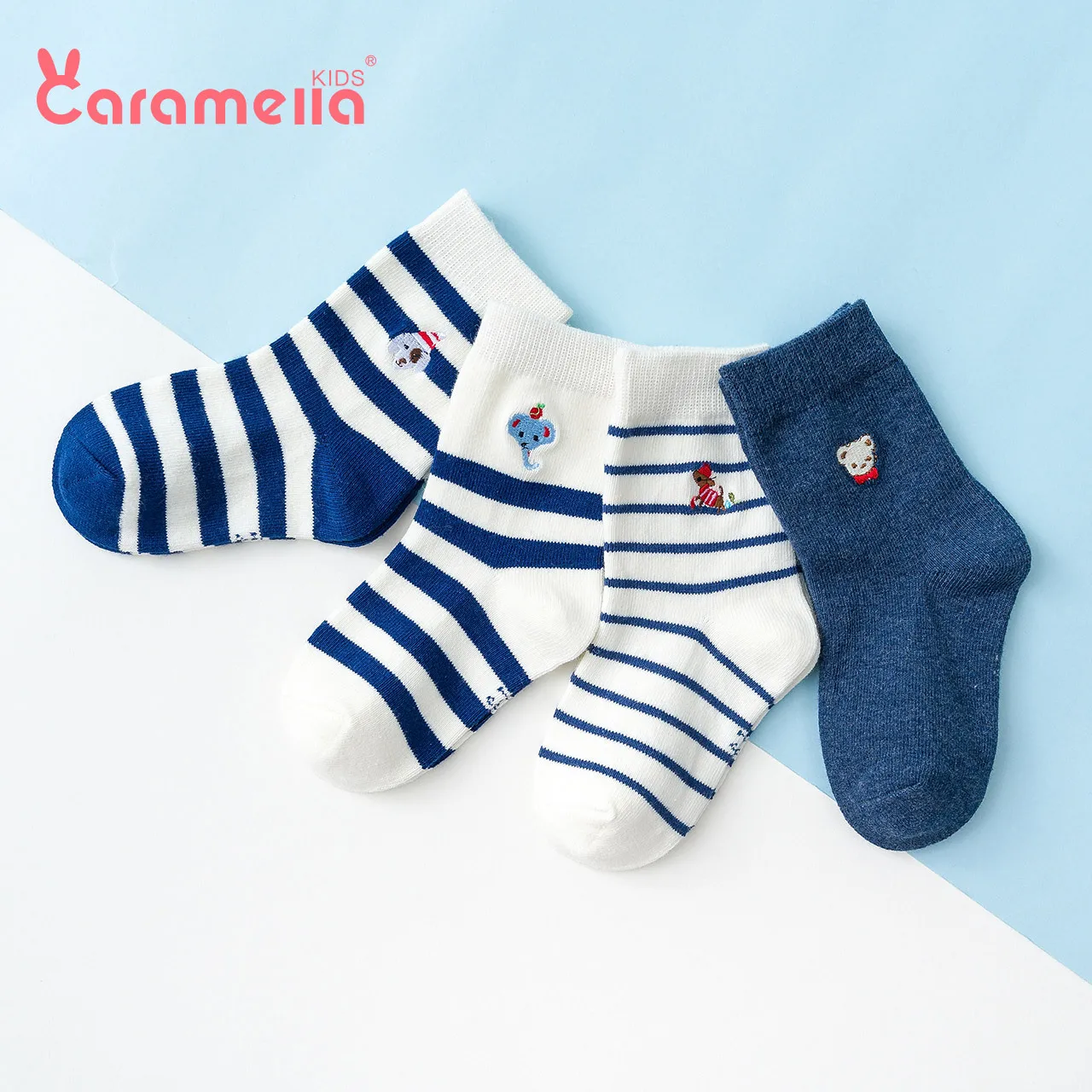 4 пар/кор. Caramella/новые детские носки на осень и зиму детские носки с вышивкой в виде животных детские носки в полоску, нейтральные носки для малышей