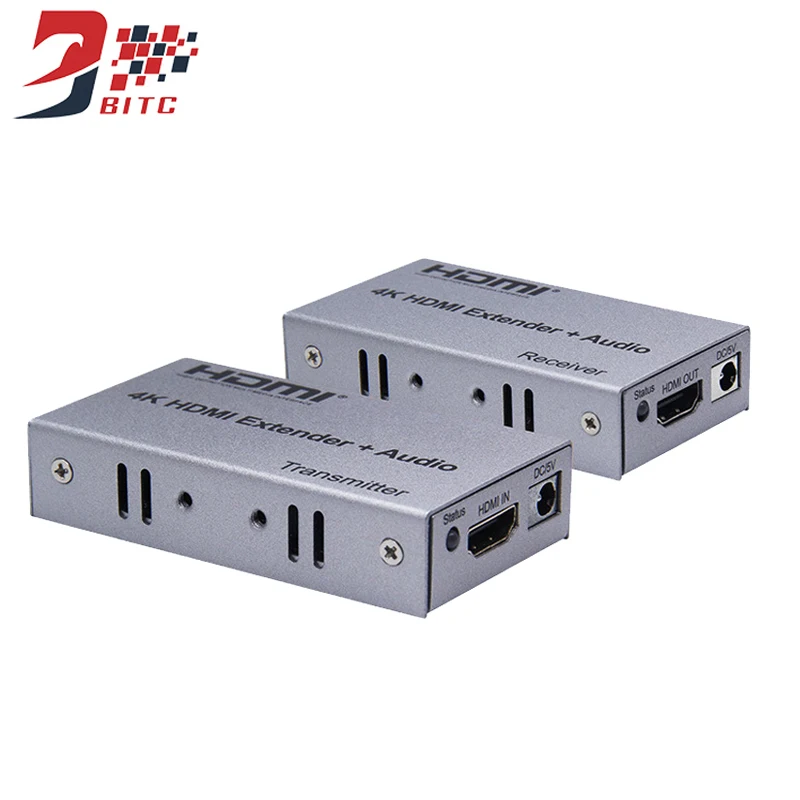 SZBITC 4K HDMI удлинитель 100 м R/L аудио выход HDMI передатчик приемник по Cat 5e/6 RJ45 один кабель Ethernet конвертер