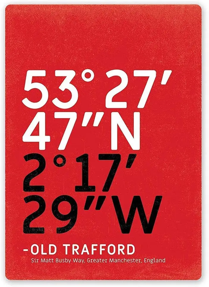 None Brand Old Trafford Metal Wall Sign Tin Warning Hanging Signs Vintage Plaque Art Poster Painting | Дом и сад