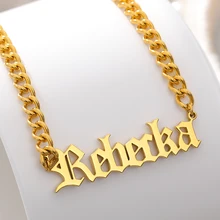 Best Offers Personalized Custom Name Necklace Pendant Gold Color 3mm Cuban Chain Customized Nameplate Necklaces for Women Men Handmade Gifts Best Offers Personalized Custom Name Necklace Pendant Gold Color 3mm Cuban Chain Customized Nameplate Necklaces for Women Men Handmade Gifts