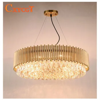 

Modern Gold Luxury Crystal Round Chandelier For Kitchen Living Room Lighting