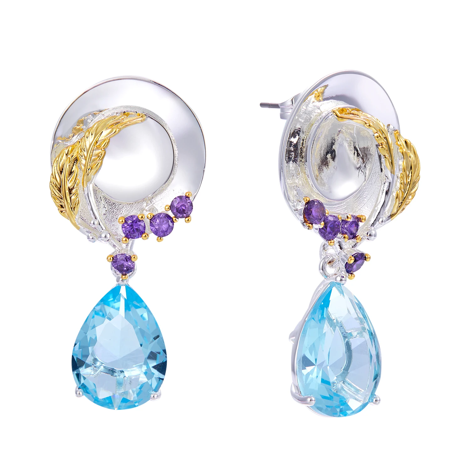Original Delicate Feminine Earrings for Women Ladies Dress up Look Blue