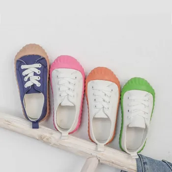 

New Baby High-top Canvas Girls Fabric School Shoes Boys Fashion Candy Color Sneakers Spring Autumn Outside Travel Canvas