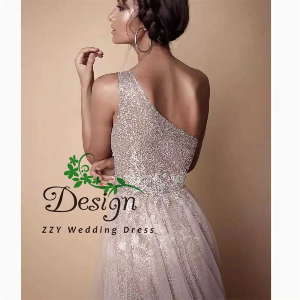 Vestidos de gala сексуальное платье с одним плечом приглашения на свадьбу с пайетками ткани натуральный шелк cексуальные вечерние платья Выходные туфли на выпускной бал платья