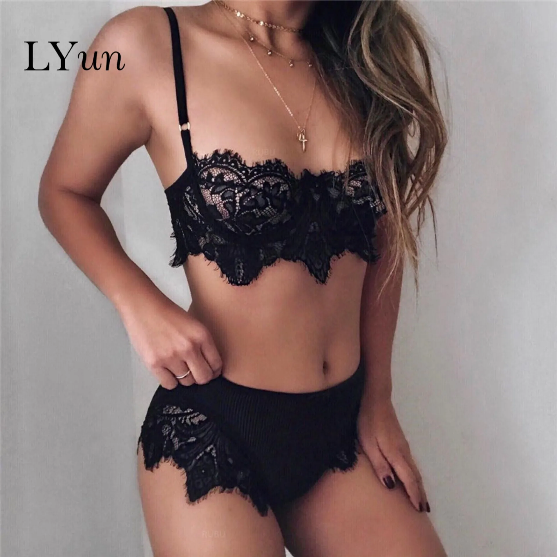 LY, хит, сексуальное нижнее белье, костюм, сексуальный, собранный, кружевная ткань, удобный, дышащий, красивый, на спине, бюстгальтер, ночное белье