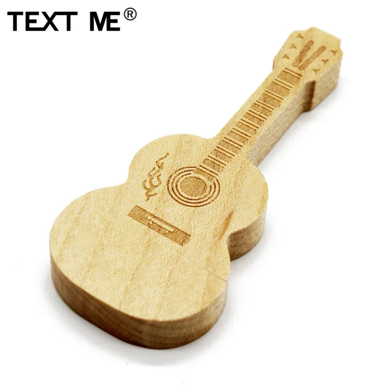 Usb флешка с логотипом TEXT ME maple деревянная бамбуковая гитара 4 ГБ 8 16 32 64 usb 2 0|USB