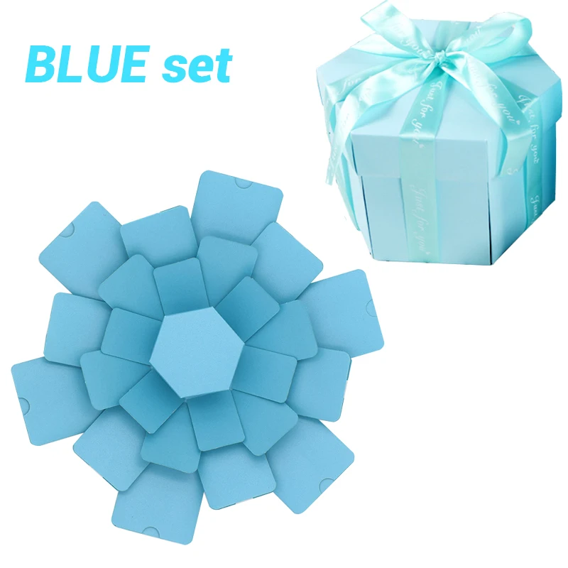 6-sided box color 15 18 цветов, вечерние подарочные коробки для скрапбукинга на юбилей, DIY фотоальбом, рождественский подарок, дропшиппинг - Цвет: 6-sided box color 15