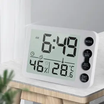 

LCD Screen Waterproof Digital Bathroom Wall Clock Temperature Humidity Countdown Time Function Wash Shower Hanging Clocks Timer
