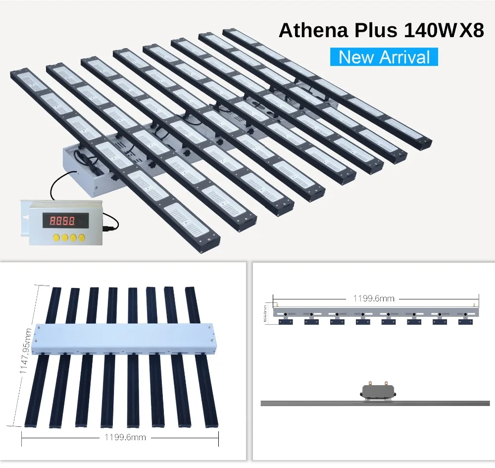 Athena X8 Plus светодиодный световая балка для выращивания растений 3000 Вт с регулируемой яркостью 6144 шт. светодиодный s Фактическая мощность 1032 Вт полный спектр 5x5/6X6 растут палатки Крытый завод