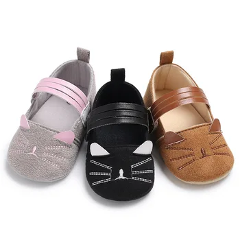 

Lovely Baby Girls First Walker Newborn Cartoon cat Shoes Fashion Baby Girl Cotton Shoes