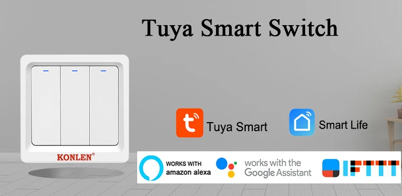 Wi-Fi настенный выключатель Tuya, пульт дистанционного управления, ЕС, мощный светильник, кнопочное приложение для умной жизни, для домашней автоматизации, Google Home, Alexa, совместимо с IFTTT