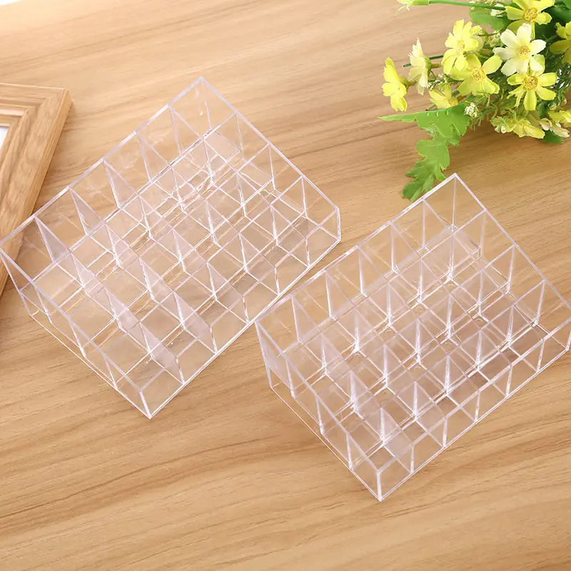 24 Grid Multiple Acrylic Transparent Makeup Organizer Storage Box Lipstick Nail Drill Organizer Dis