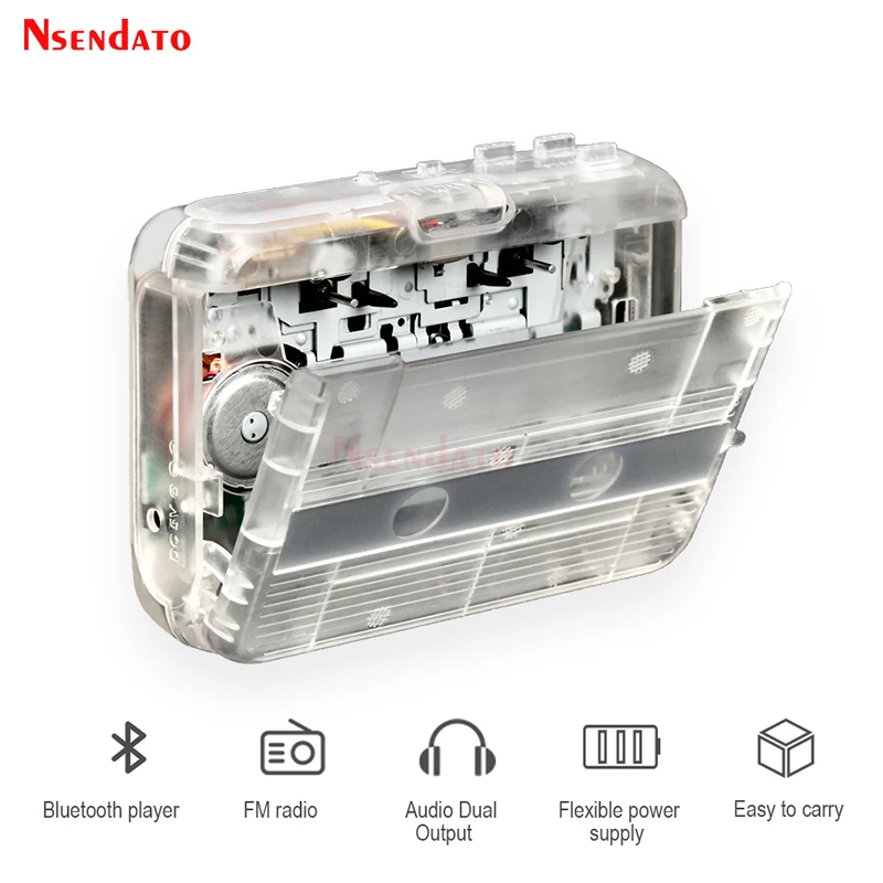 Personal-Plastic-Cassette-Tape-Misic-Player-Adapter-Bluetooth-Stero-FM ...