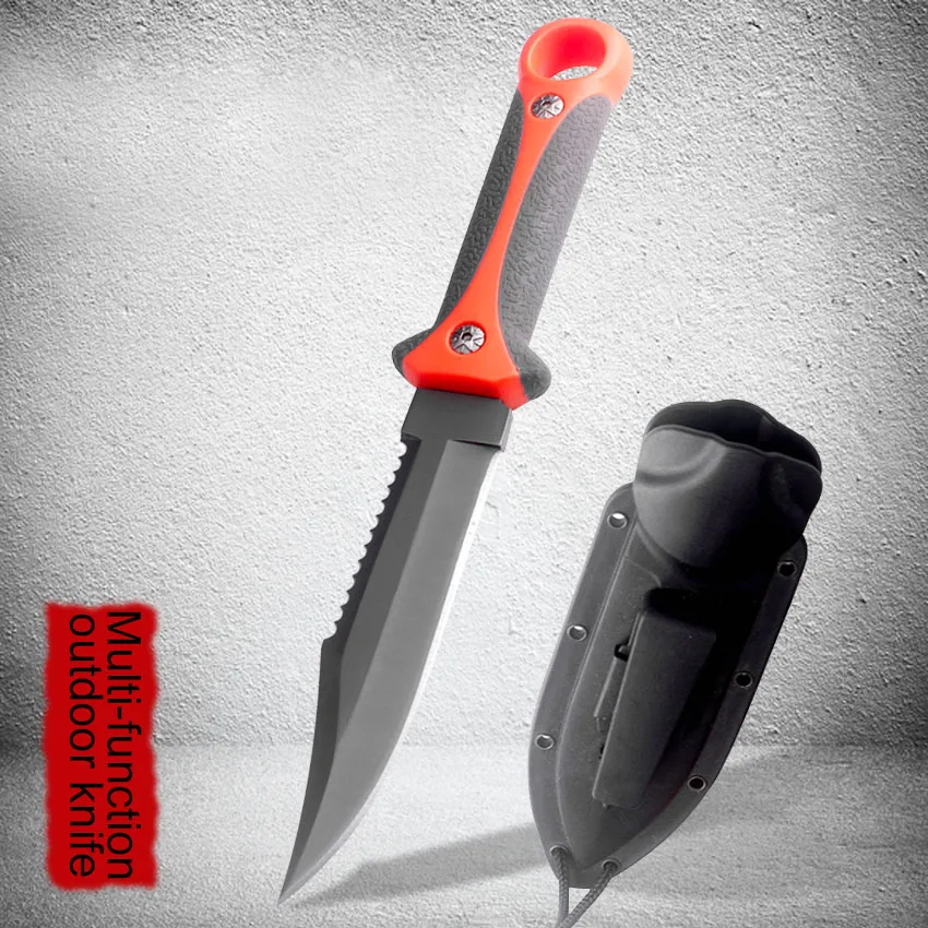 Cold weapon outdoor survival knife special forces underwater rope cutter straight knife tritium