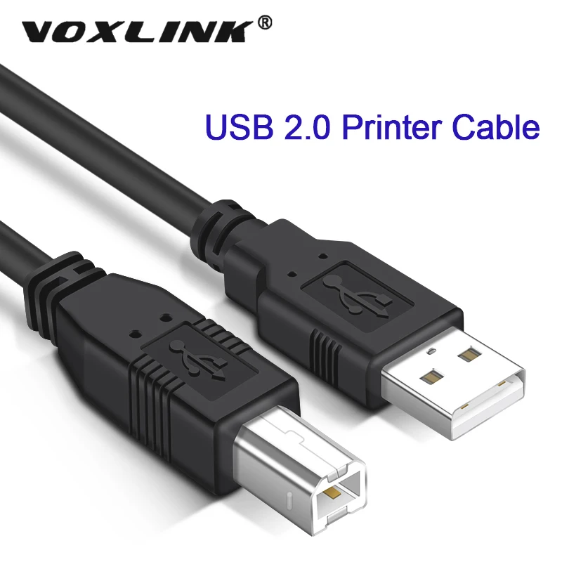 VOXLINK USB 2,0 кабель для печати типа A-B Кабель для принтера Canon Epson hp ZJiang принтер этикеток DAC USB кабель для принтера