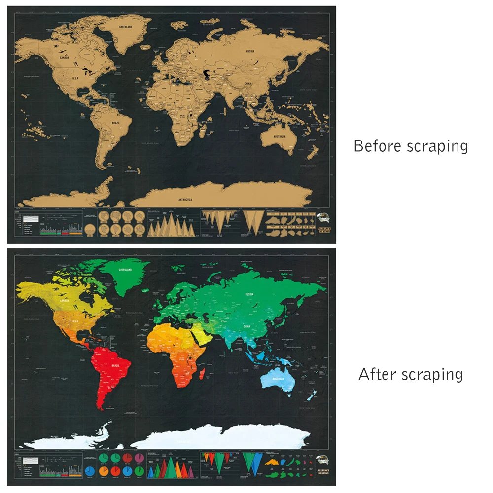 Скретч Карта мира креативная стираемая карта путешествия скретч журнал украшение дома наклейки на стену подарок на год для путешественников