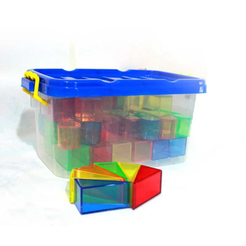  Montessori sensory teaching aids three dimensional color geometry combination building block plasti - 4000296029500