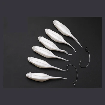 

CRAZY LURES MIG LURE NEW 6Pcs/lot Jig Worm Fishing Silicone Soft Lures odor Artificial Rubber soft Bait Bass pesca Tackle