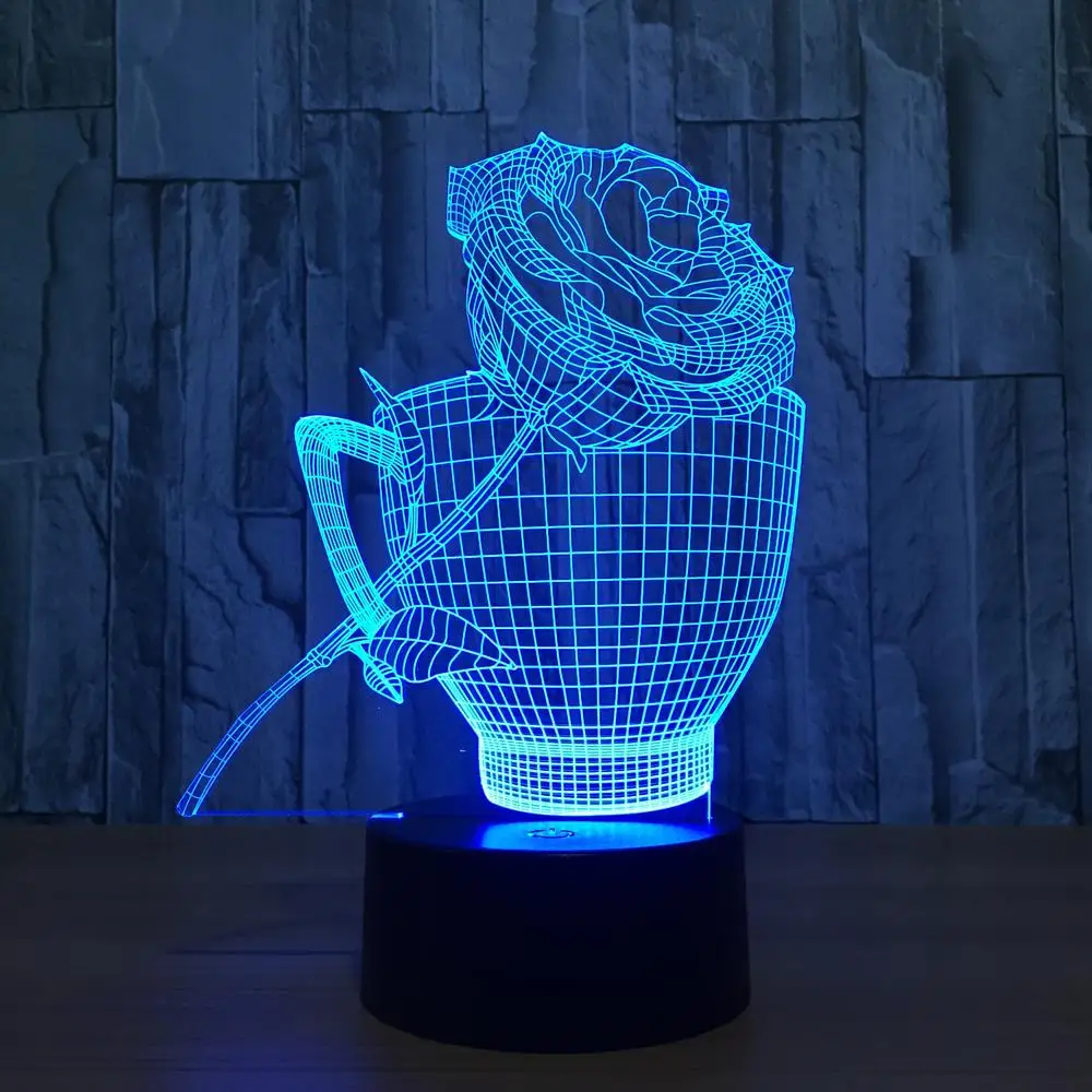 Acrylic 3D LED Light USB Charging Decoration Gifts Christmas Xmas Table Lamp Adorable Colorful Touch Control Indoor Lighting