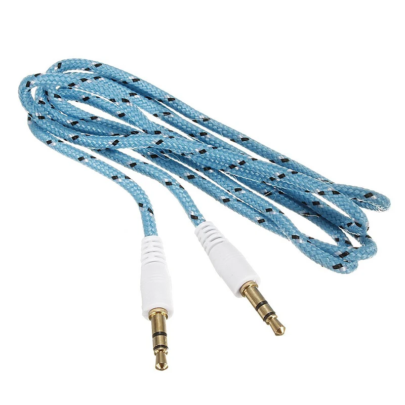 

3.5mm AUX audio cable stereo cable audio jack blue