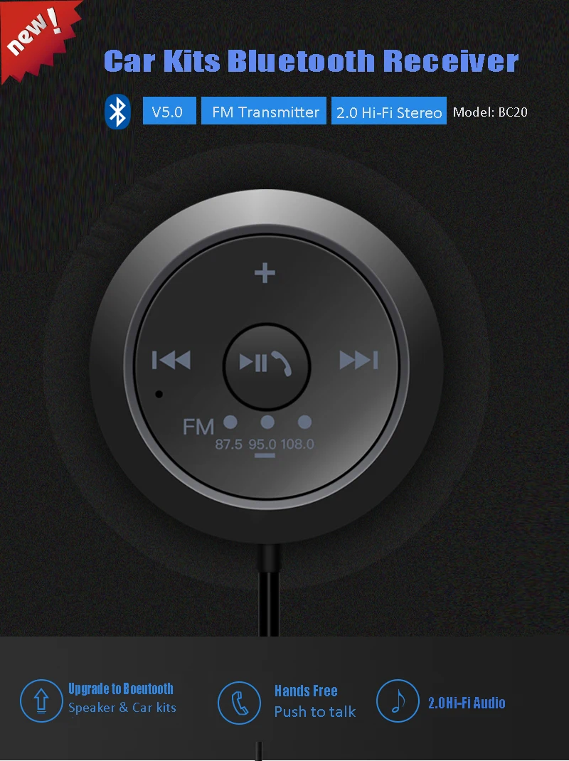 DISOUR Магнитный Bluetooth аудио приемник автомобильный комплект громкой связи FM Bluetooth передатчик 3,5 мм AUX стерео беспроводной адаптер 5,0 ключ
