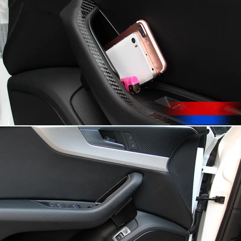 Декоративная коробка для хранения дверного подлокотника CNORICARC для Audi A4-, Держатель контейнера, лоток, органайзер, аксессуары для автомобиля