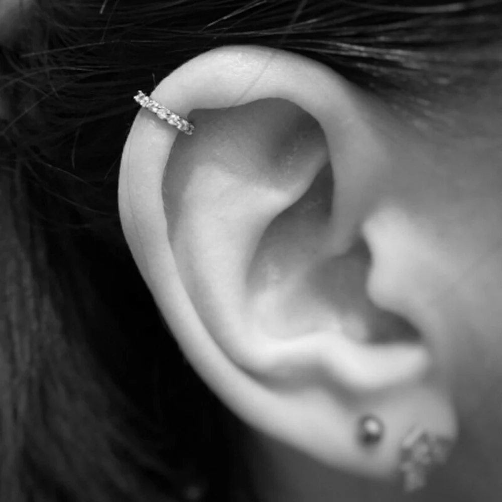 Серебряные кольца для носа Daith Snug пирсинг для пупка Спиральные серьги, Надеваемые На ушной хрящ ювелирные изделия для тела для женщин перегородка кольцо ушные датчики