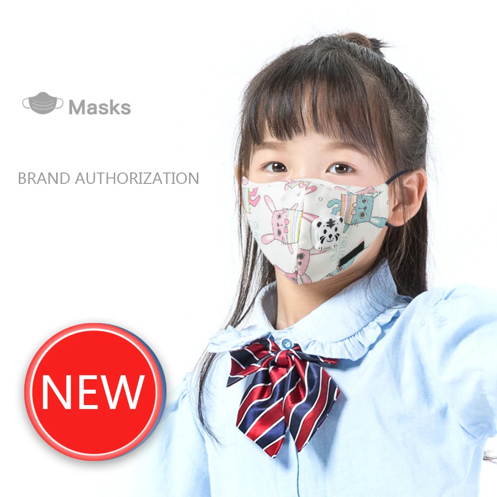 

1Pcs Childen Mask with Breathing Valve Fashion Kids Anti-Dust Face Mouth Lovely Breathable Washable Cotton Mouth Mask 2020 Hot