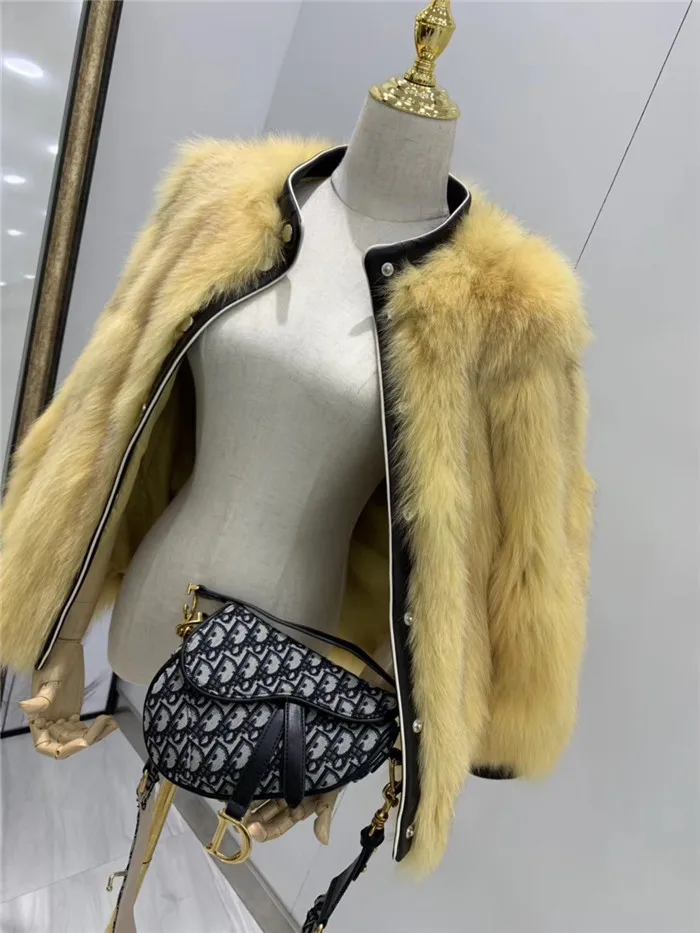 Abrigos mujer invierno шуба из натурального Лисьего меха женская зимняя короткая Повседневная мотоциклетная Лоскутная куртка из натуральной кожи Верхняя одежда