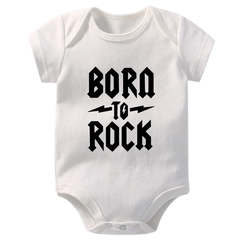 Born To Rock Newborn Baby Bodysuit Short Sleeve Cotton Baby Boys Girls Clothes Jumpsuit Infant Outfit Baby Body Rock Onesies 5