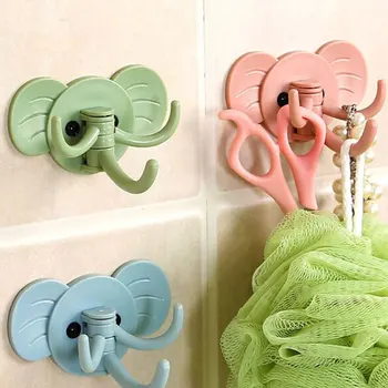 

New Elephant Nose 3 Hooks Useful Storage Wall Hanger Self Adhesive Hooks Door Sticky Hanger Home Office Bathroom Supplies