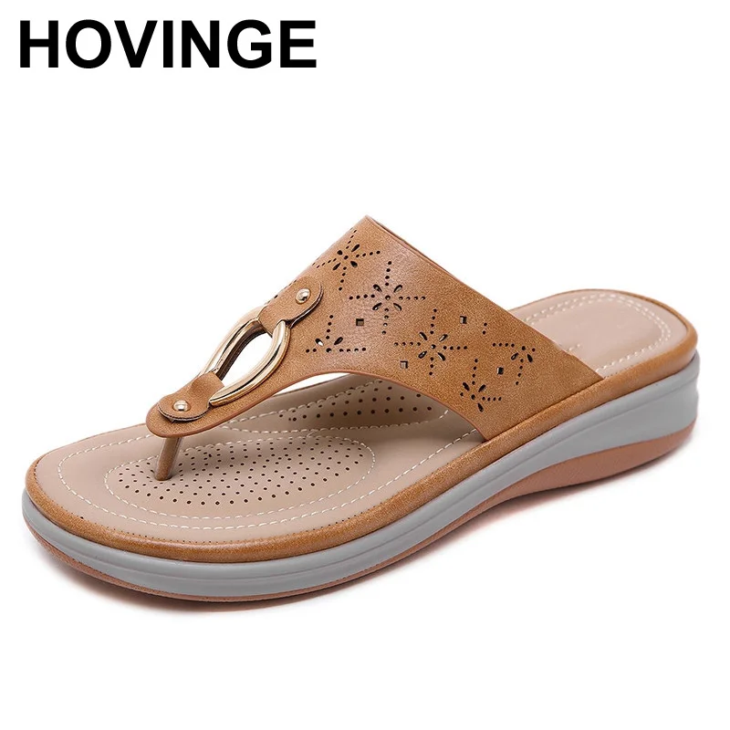 brown wedge flip flops