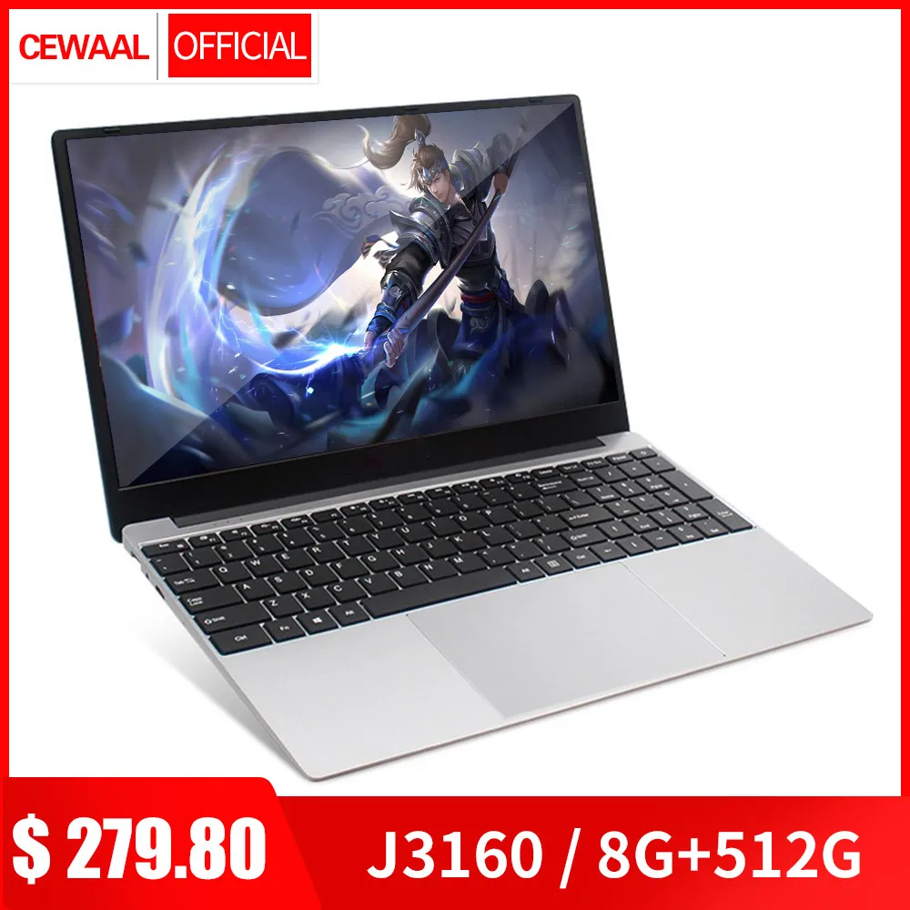 Goedkoop 15.6 Inch 8G Ram 128G 256G 512G M.2 Ssd Laptop Kantoor Gaming Computer intel J3160 Quad Core Windows 10 Os Ultrabook Hdmi 5G Wifi