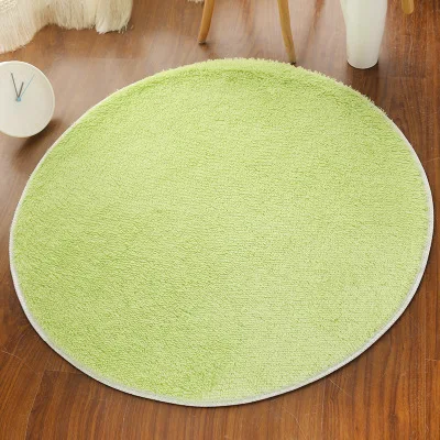 Green Шелковый сарпет круглый коврик для гостиной, спальни, ковер Flaoor нескользящий компьютерная кровать, подушка для стула, коврик для йоги, шелковистое детское одеяло 40 см - Цвет: Green