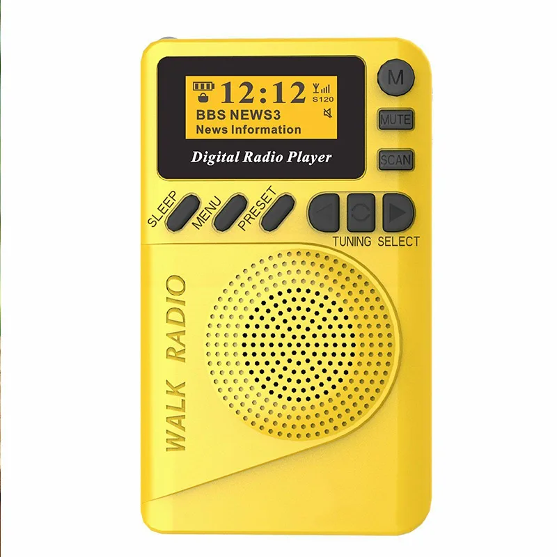 Портативное карманное DAB цифровое радио с функцией MP3-плеера Встроенная перезаряжаемая батарея для пеших прогулок GT66