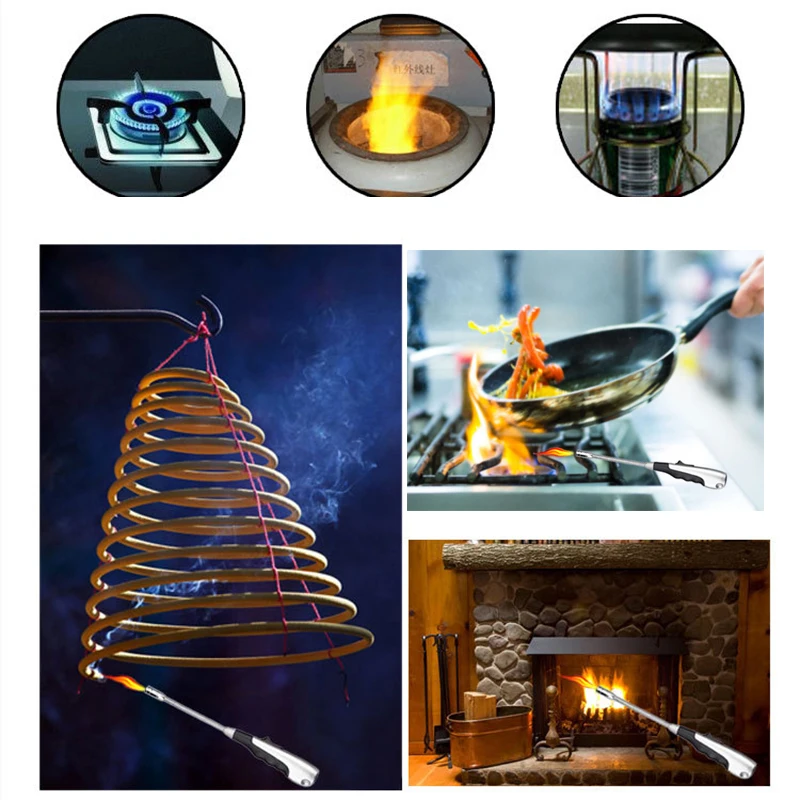 Зажигалка Факел струйные зажигалки 360 градусов Регулируемая зажигалки для кухни барбекю камин 2019ing