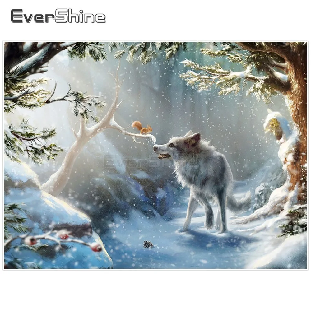 EverShine Алмазная картина с изображением волка полная круглая мозаика вышивка