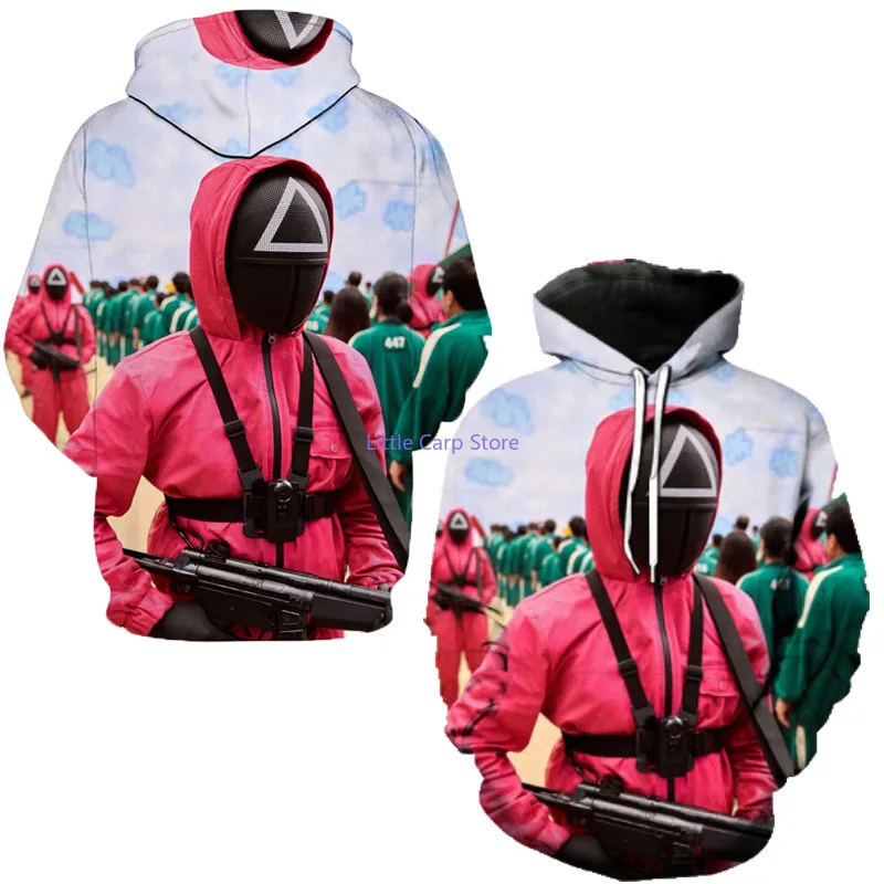 Squid Game Korean Drama Peripheral Sportswear Large Size Spring and Autumn Hoodie Coat Men and Women 2
