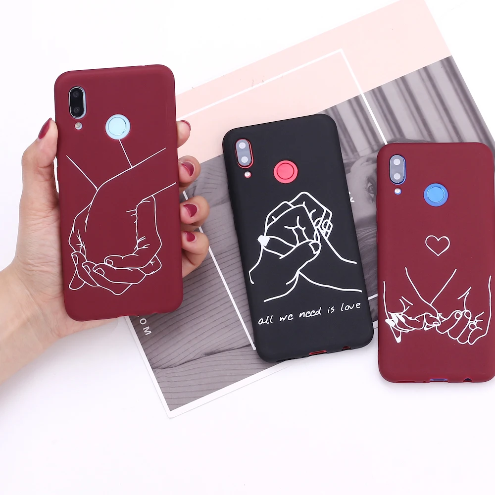 For Xiaomi Mi Redmi Note 5 6 7 8 9 10 lite Pro Plus Lover Hand Line Hearts Simple Silicone Phone Case Cover Capa Fundas | Мобильные